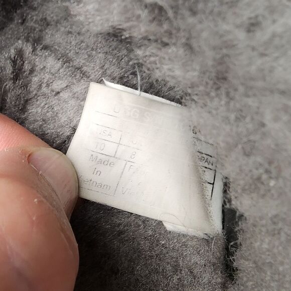 UGG Women's Fuzz Yeah Slide Slippers Gray Fur Sandals Flat Size 10 - Picture 5 of 7